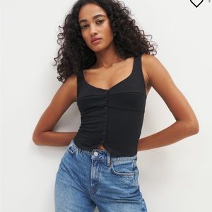 Reformation Donna Knit Tank - Black S
